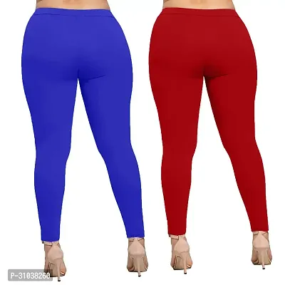 Stylish Multicoloured Cotton Solid Leggings For Women Pack Of 2-thumb2