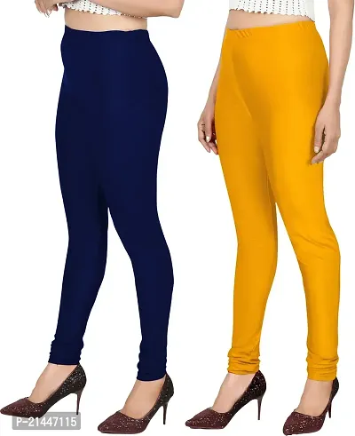 Fabulous Multicoloured Silk Blend  Leggings Combo For Women-thumb2