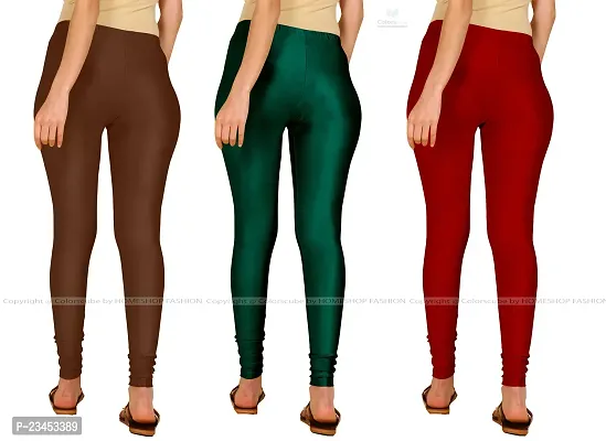 Fabulous Multicoloured Lycra Blend Solid Leggings For Women Pack Of 3-thumb3