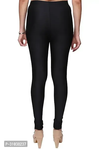 Stylish Black Satin Solid Leggings For Women-thumb3