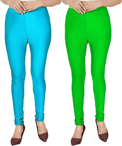 Fabulous Satin Solid Leggings For Women Pack Of 2