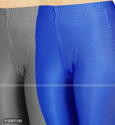 Stylish Women Lycra Blend Leggings Pack of 2-thumb4