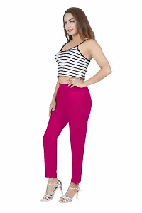 Stylish Pink Cotton Blend Solid Ethnic Pants For Women-thumb3