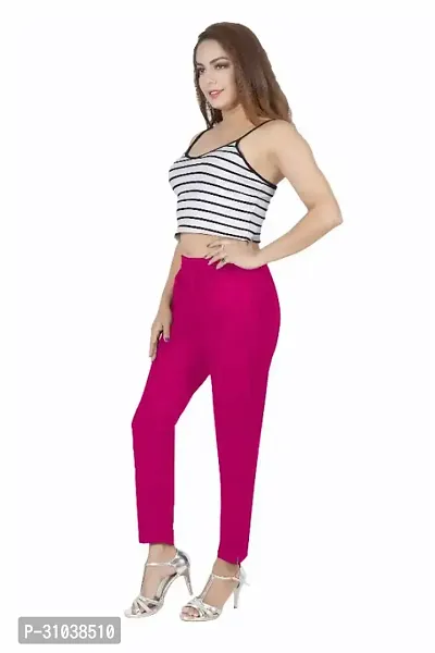 Stylish Pink Cotton Blend Solid Ethnic Pants For Women-thumb4