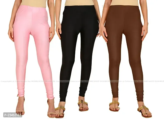 Fabulous Multicoloured Lycra Blend Solid Leggings For Women Pack Of 3