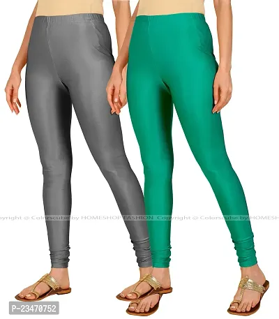 Stylish Women Lycra Blend Leggings Pack of 2-thumb2