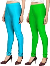 Fabulous Multicoloured Silk Blend  Leggings Combo For Women-thumb2