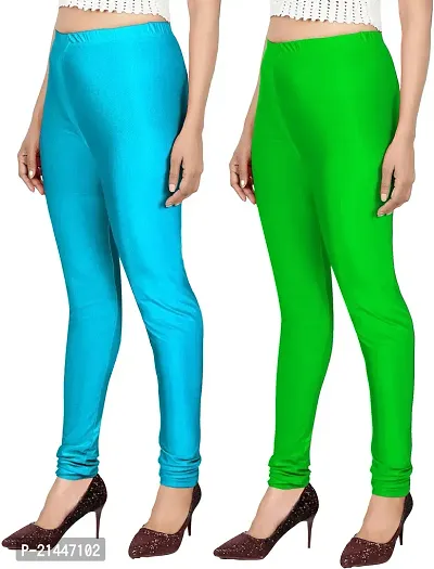 Fabulous Multicoloured Silk Blend  Leggings Combo For Women-thumb3