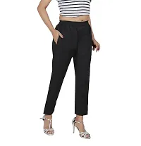 Stylish Black Cotton Blend Solid Ethnic Pants For Women-thumb2