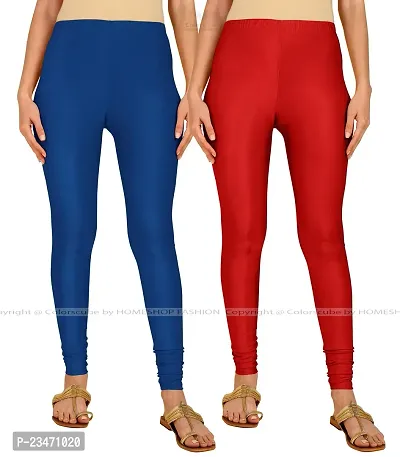 Stylish Women Lycra Blend Leggings Pack of 2-thumb0