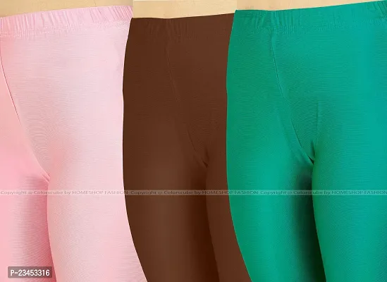 Fabulous Multicoloured Lycra Blend Solid Leggings For Women Pack Of 3-thumb4