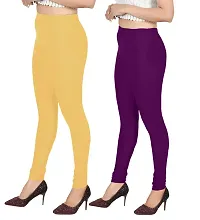 Stylish Multicoloured  Lycra Leggings For Women Pack Of 2-thumb2