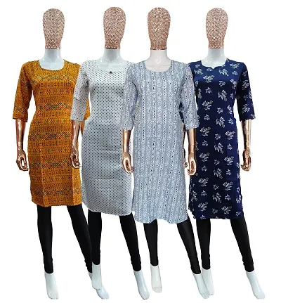 Stylish Crepe Kurti Combo Pack 4