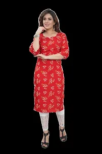 Stylish Fancy Designer Red Crepe Kurta For Women-thumb1