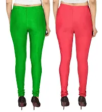 Stylish Multicoloured Lycra Solid Leggings For Women Pack Of 2-thumb1