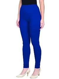 Stylish Blue Cotton Solid Leggings For Women-thumb3