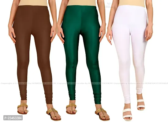 Fabulous Multicoloured Lycra Blend Solid Leggings For Women Pack Of 3