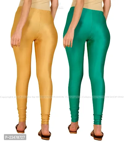 Stylish Women Lycra Blend Leggings Pack of 2-thumb3