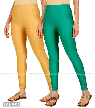 Stylish Women Lycra Blend Leggings Pack of 2-thumb2