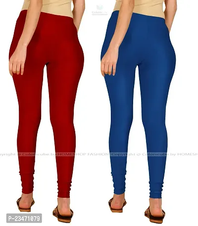 Stylish Women Lycra Blend Leggings Pack of 2-thumb3