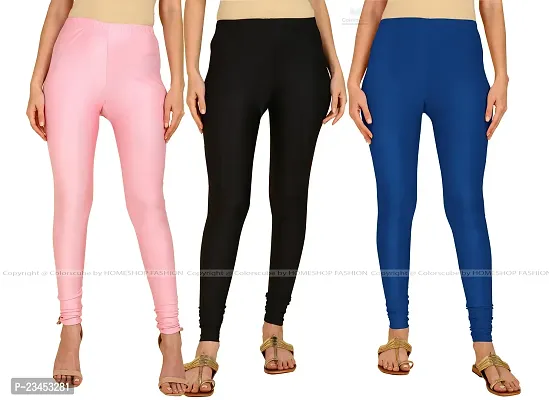 Fabulous Multicoloured Lycra Blend Solid Leggings For Women Pack Of 3