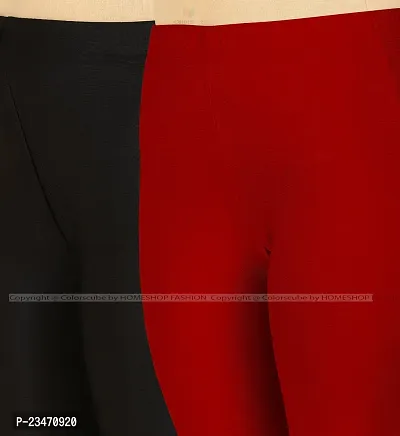 Stylish Women Lycra Blend Leggings Pack of 2-thumb4