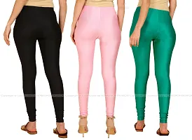 Fabulous Multicoloured Lycra Blend Solid Leggings For Women Pack Of 3-thumb2