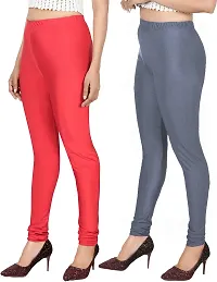 Fabulous Multicoloured Silk Blend  Leggings Combo For Women-thumb2