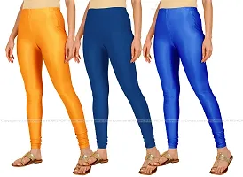 Fabulous Multicoloured Lycra Blend Solid Leggings For Women Pack Of 3-thumb1