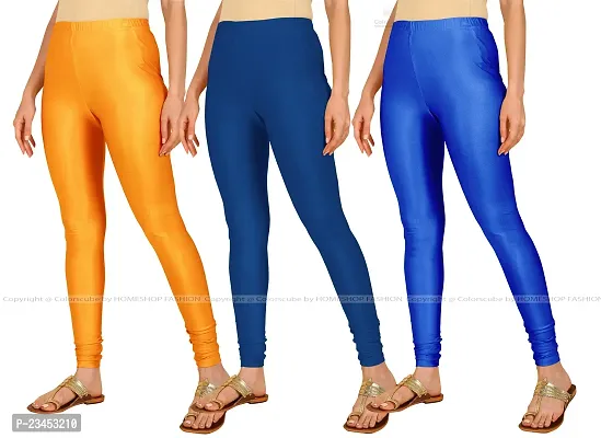 Fabulous Multicoloured Lycra Blend Solid Leggings For Women Pack Of 3-thumb2