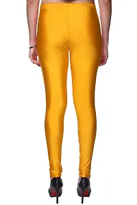 Stylish Yellow Satin Solid Leggings For Women-thumb2