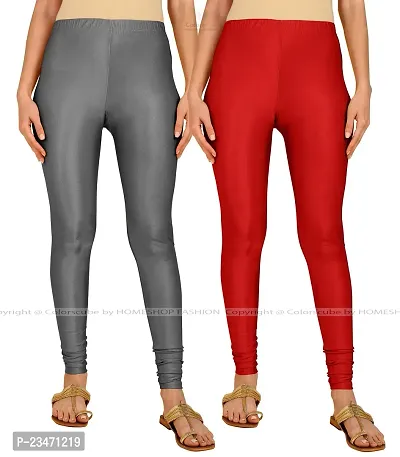 Stylish Women Lycra Blend Leggings Pack of 2-thumb0