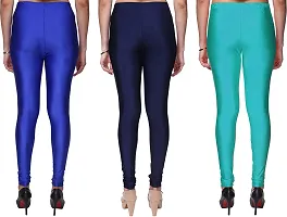 Fabulous Multicoloured Silk Blend  Leggings Combo For Women-thumb1