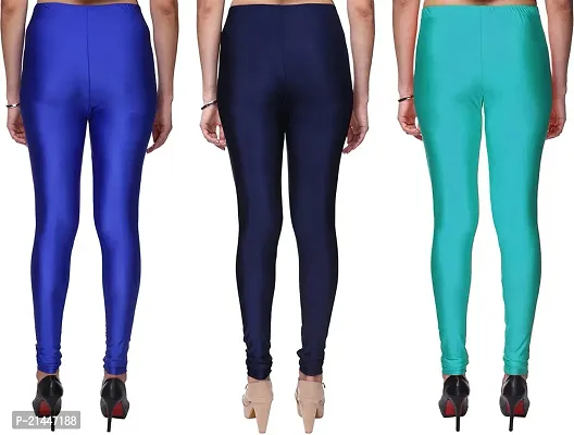 Fabulous Multicoloured Silk Blend  Leggings Combo For Women-thumb2