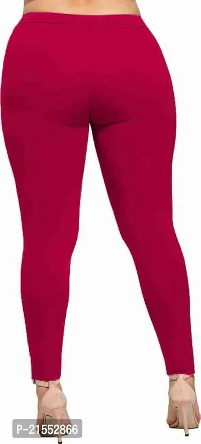 Stylish  Comfortable Cotton Ankle Length Women's Premium Cotton Stretchable Leggings with Rib for women-thumb2