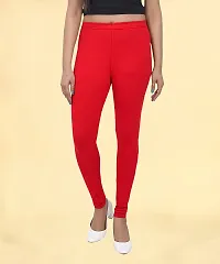 Fabulous Red Cotton Solid Leggings For Women-thumb2
