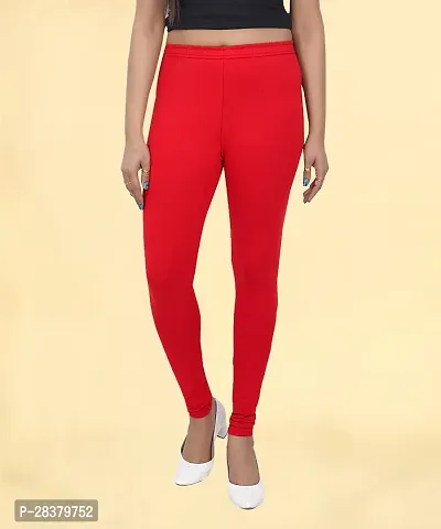 Fabulous Red Cotton Solid Leggings For Women-thumb3