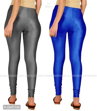 Stylish Women Lycra Blend Leggings Pack of 2-thumb3