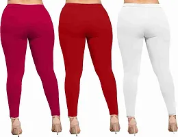 Stylish  Comfortable Cotton Ankle Length Women's Premium Cotton Stretchable Leggings with Rib for women Combo-thumb1