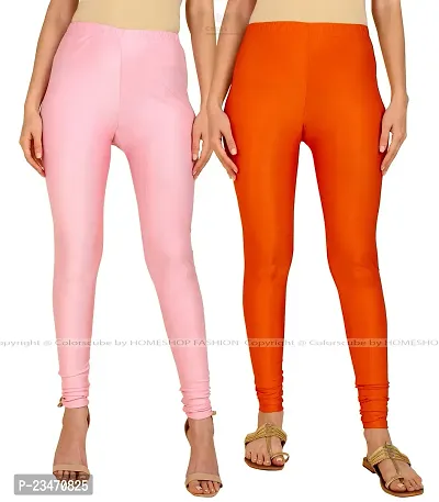 Stylish Women Lycra Blend Leggings Pack of 2-thumb0