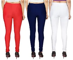 Stylish Multicoloured Lycra Solid Leggings For Women Pack Of 3-thumb1