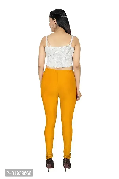 Stylish Yellow Lycra Solid Leggings For Women-thumb5