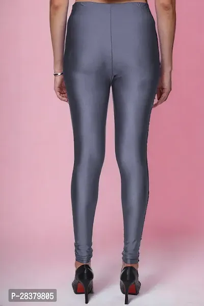 Fabulous Grey Lycra Solid Leggings For Women-thumb2