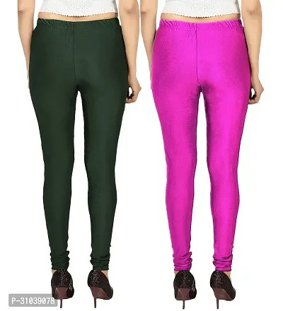 Stylish Multicoloured Lycra Solid Leggings For Women Pack Of 2-thumb2