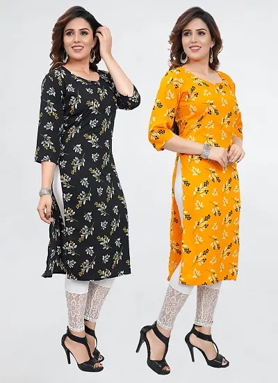 Stylish Crepe Kurta For Women Combo Of 2