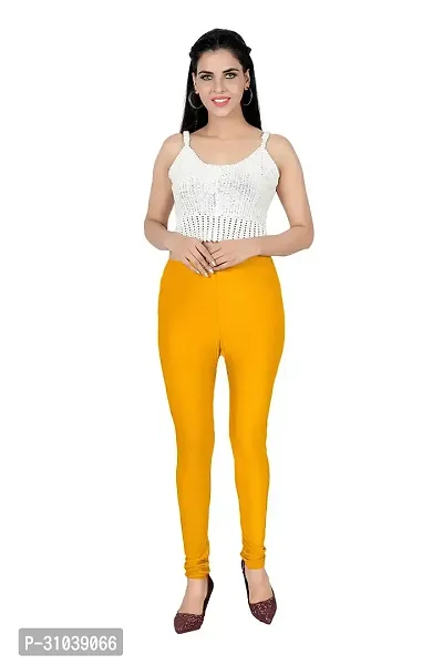 Stylish Yellow Lycra Solid Leggings For Women-thumb4