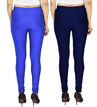 Stylish Multicoloured Lycra Solid Leggings For Women Pack Of 2-thumb1