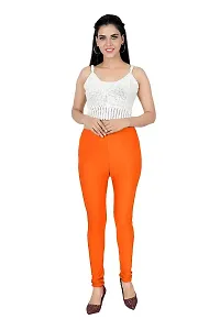 Fabulous Orange Satin Leggings For Women-thumb3