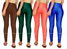 Stylish Fancy Lycra Blend Solid Leggings For Women Pack Of 4-thumb2