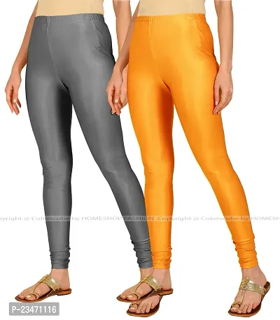 Stylish Women Lycra Blend Leggings Pack of 2-thumb2